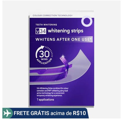 Kit Dental 7 Fitas clareadoras V34 Protege Seus Dentes