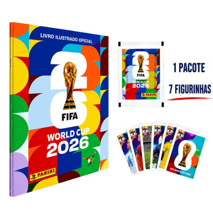 Kit Álbum Copa Do Mundo FIFA 2026 Brochura + 70 Figurinhas 10 Pacotes Colecionáveis Original