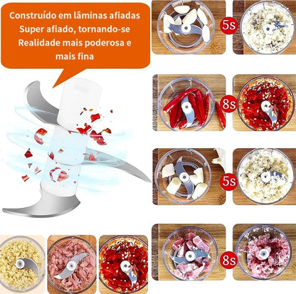 Mini Processador Triturador Sem Fio Elétrico De Alimentos Para Legumes Alho Gengibre 250ML