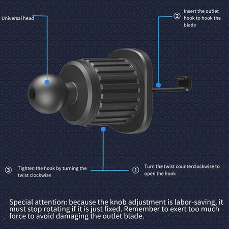 Suporte Veicular Carro Para Celular 360 ° Giratório Universal Multifuncional Ventilacao Ar