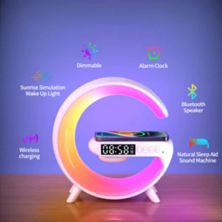 G-speaker Luminária Caixinha De Som Carregador Por Indução Sem Fio Alto-falante Via Bluetooth