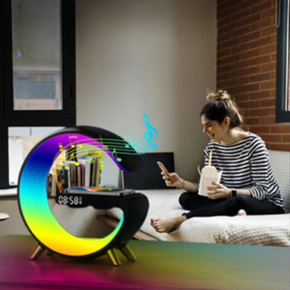 G-speaker Luminária Caixinha De Som Carregador Por Indução Sem Fio Alto-falante Via Bluetooth