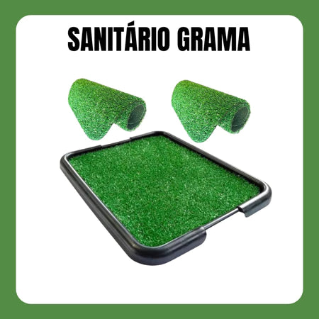 Kit 2 Sanitário Canino Pet Cachorro Com Grama Sintetica Tapete Higiênico