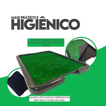 Kit 2 Sanitário Canino Pet Cachorro Com Grama Sintetica Tapete Higiênico