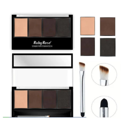 Paleta de Sombra Para Sobrancelhas Ruby Rose-- Trio de Sombras