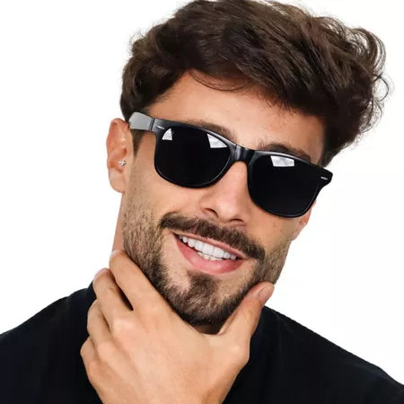 Óculos De Sol Escuro Masculino Quadrado Estiloso Lux Top