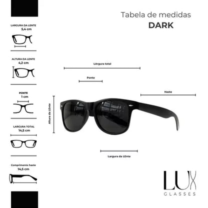 Óculos De Sol Escuro Masculino Quadrado Estiloso Lux Top