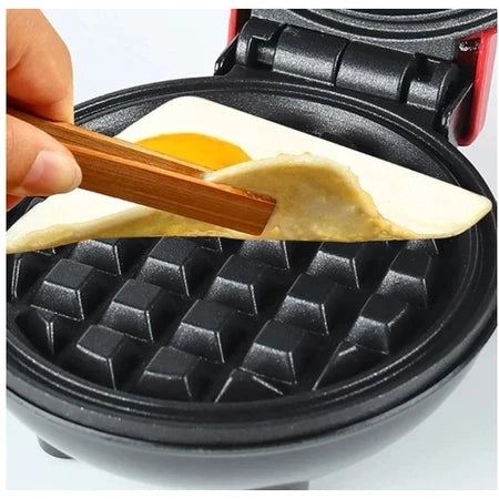 Mini Máquina de Waffles Elétrica Portátil Casa Cozinha Fazer Waffle Panquecas Automático 110V- 220V