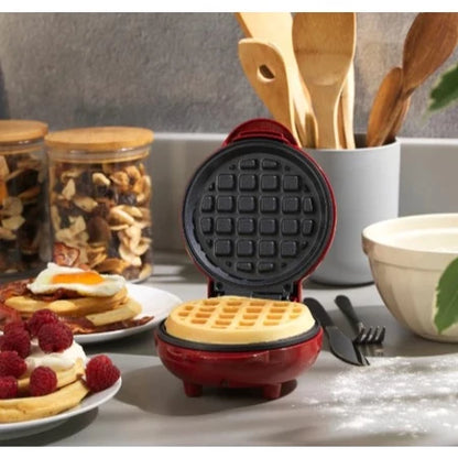 Mini Máquina de Waffles Elétrica Portátil Casa Cozinha Fazer Waffle Panquecas Automático 110V- 220V