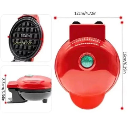 Mini Máquina de Waffles Elétrica Portátil Casa Cozinha Fazer Waffle Panquecas Automático 110V- 220V