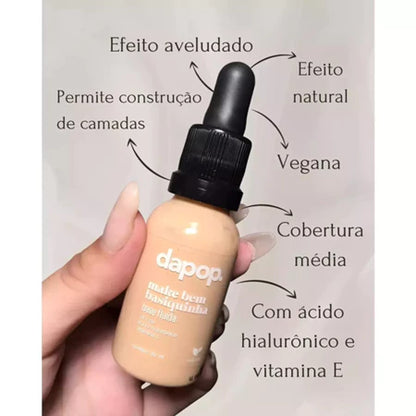 Base Fluída Make Bem Basiquinha - Dapop,Efeito aveludado,Efeito natural