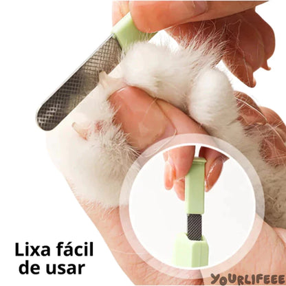 Cortador de Unhas Pet | Alicate + Lixa + Led + Tesoura | Para Cães e Gatos