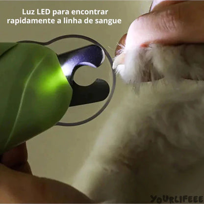 Cortador de Unhas Pet | Alicate + Lixa + Led + Tesoura | Para Cães e Gatos