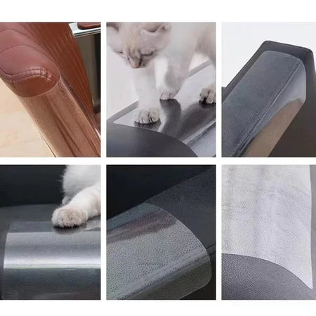 10pcs Filme anti arranhador arranhão para cantos - protetor de arranhões transparente flexível gato protege móveis sofá