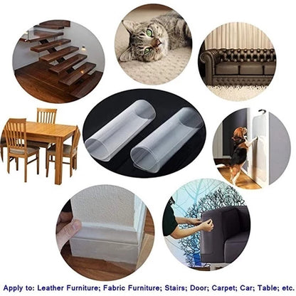 10pcs Filme anti arranhador arranhão para cantos - protetor de arranhões transparente flexível gato protege móveis sofá