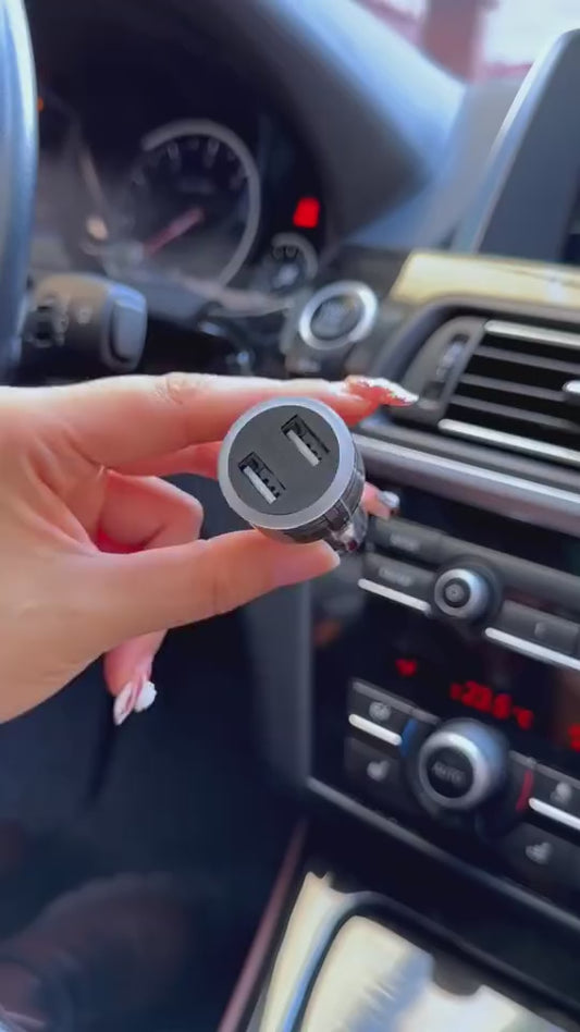 Carregador De Carro De Portas Duplas PD20W De Carregamento Rápido Tipo C Adaptador De Telefone Prata