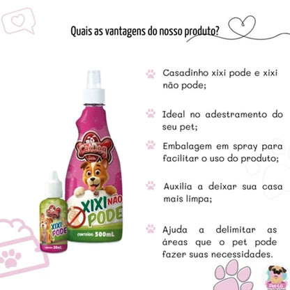 Kit Educador Xixi Não Pode 500ml + Xixi Pode 30ml Adestramento