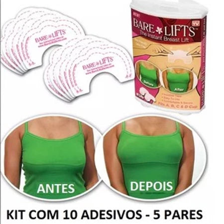 Adesivo10 Pçs em Silicone Fita Adesiva Invisível Elevador do Peito Bare Lifts