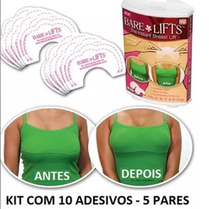 Adesivo10 Pçs em Silicone Fita Adesiva Invisível Elevador do Peito Bare Lifts