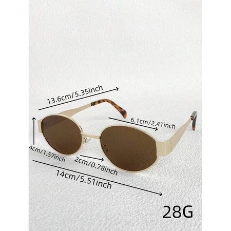 2 peças Óculos de Moda Feminina com Armação Metálica Oval e hexagonal Novos Óculos moda de Estilo vintage dia a dia Y2K
