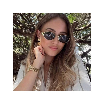 2 peças Óculos de Moda Feminina com Armação Metálica Oval e hexagonal Novos Óculos moda de Estilo vintage dia a dia Y2K