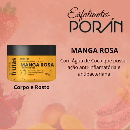 Esfoliante Corpo e Rosto de Frutas Porán Linha Bem Me Quero 240g Vegano