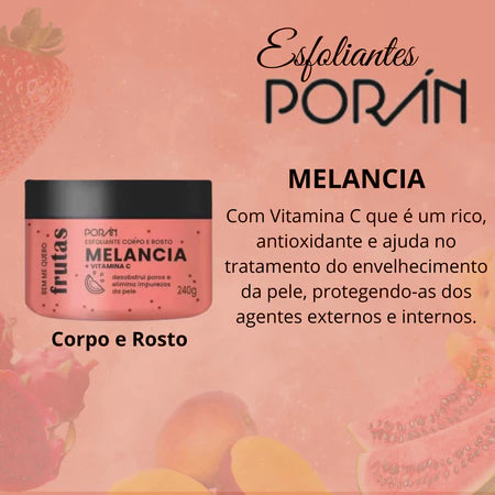 Esfoliante Corpo e Rosto de Frutas Porán Linha Bem Me Quero 240g Vegano