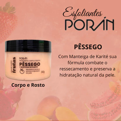 Esfoliante Corpo e Rosto de Frutas Porán Linha Bem Me Quero 240g Vegano