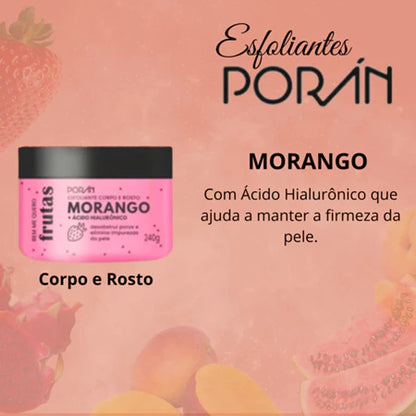 Esfoliante Corpo e Rosto de Frutas Porán Linha Bem Me Quero 240g Vegano
