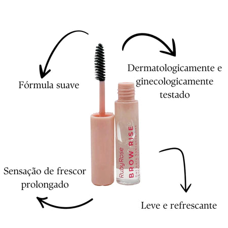 Brow Rise Gel Para Sobrancelhas By Ruby Rose Linha Rosa HB-E2503