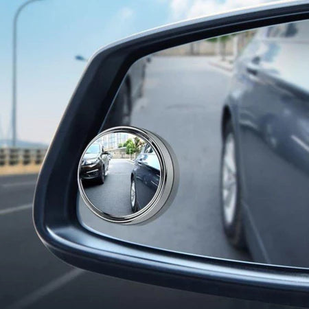 2 Pçs Quadro Redondo Convexo Espelho De Ponto Cego Segurança Condução Grande Angular 360 Graus Ajustável Retrovisor Clar